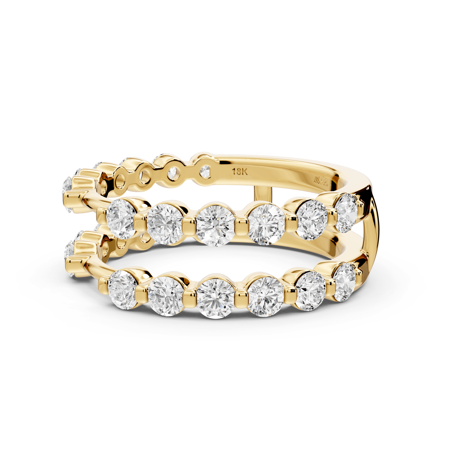 Soloria - 1.41ct 14k yellow gold Double-Row Diamond Eternity Band Ring - Mr. Alex Jewelry