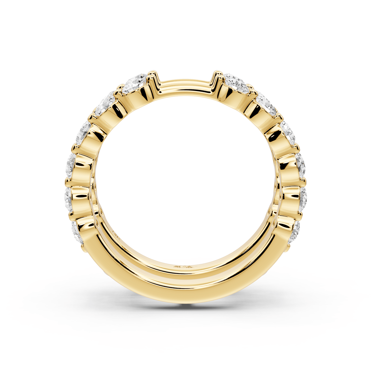 Soloria - 1.41ct 14k yellow gold Double-Row Diamond Eternity Band Ring - Mr. Alex Jewelry