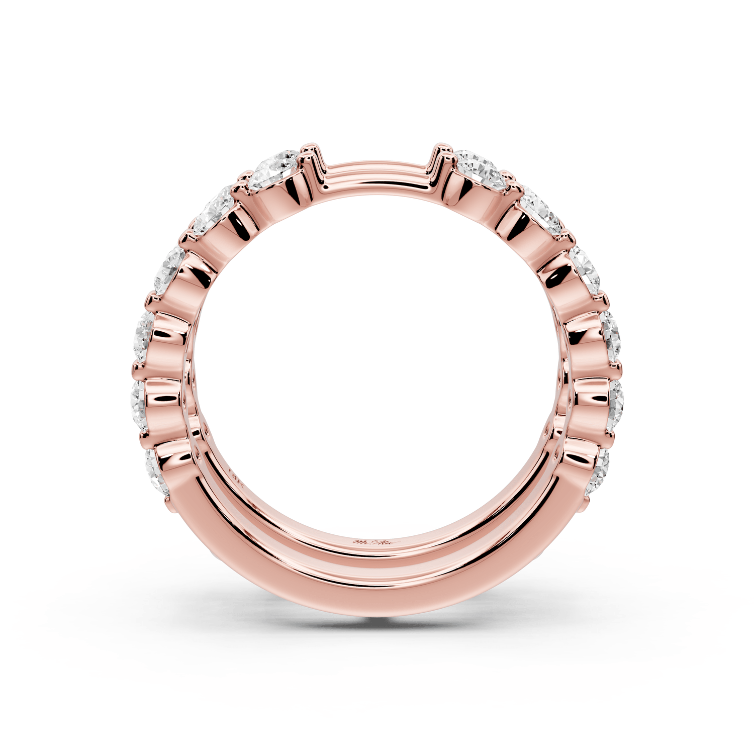 Soloria - 1.41ct 18k rose gold Double-Row Diamond Eternity Band Ring - Mr. Alex Jewelry