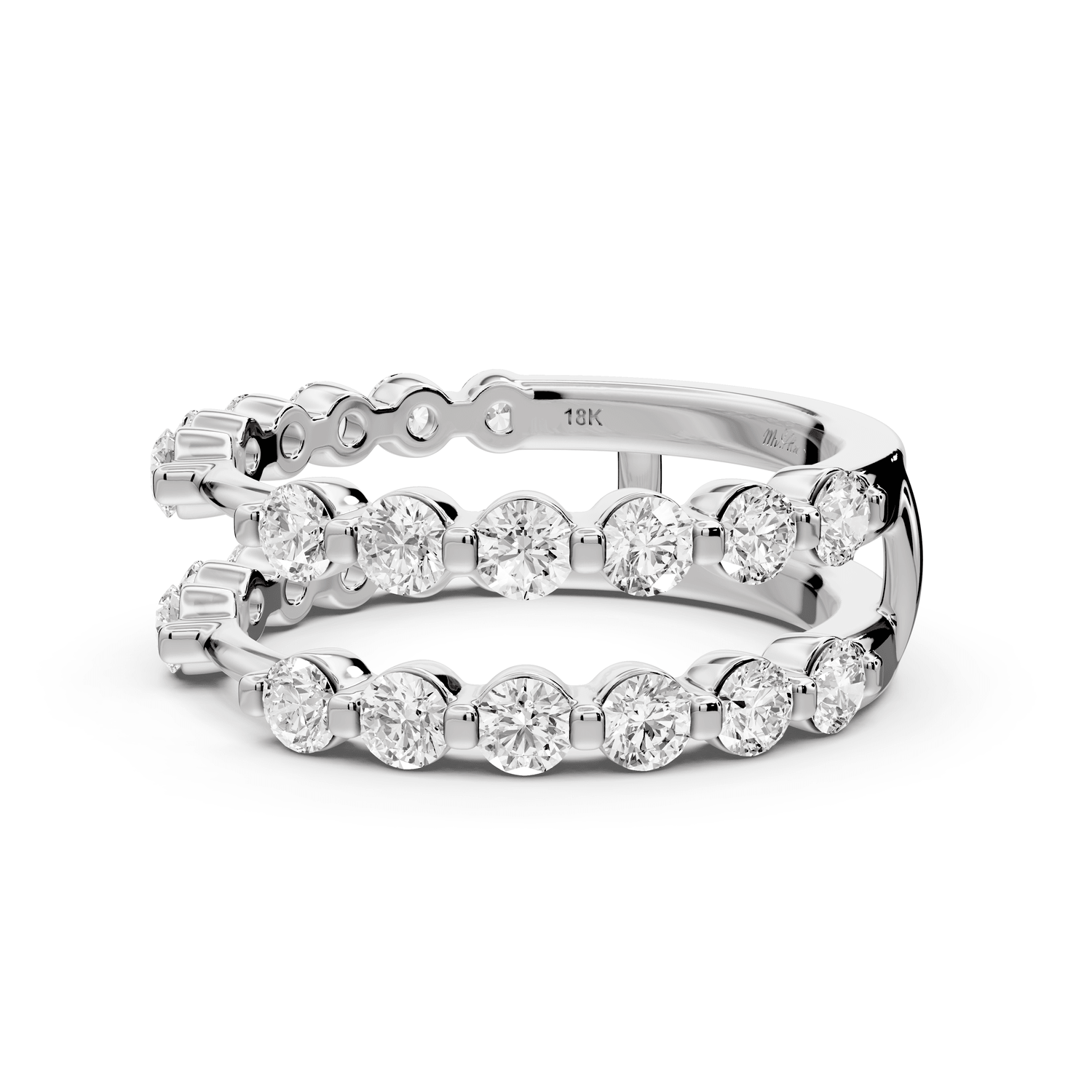 Soloria - 1.41ct 18k white gold Double-Row Diamond Eternity Band Ring - Mr. Alex Jewelry