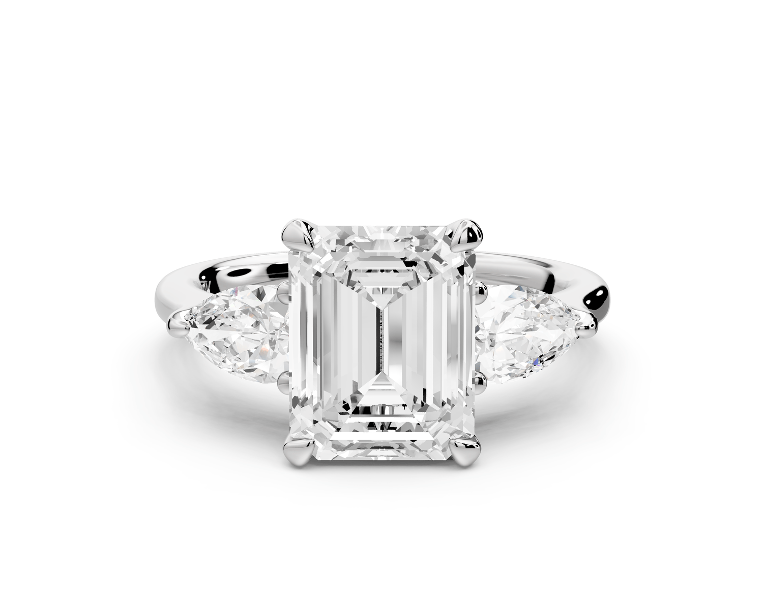 Stella - 2ct emerald Engagement Ring 18k white gold - Mr. Alex Jewelry