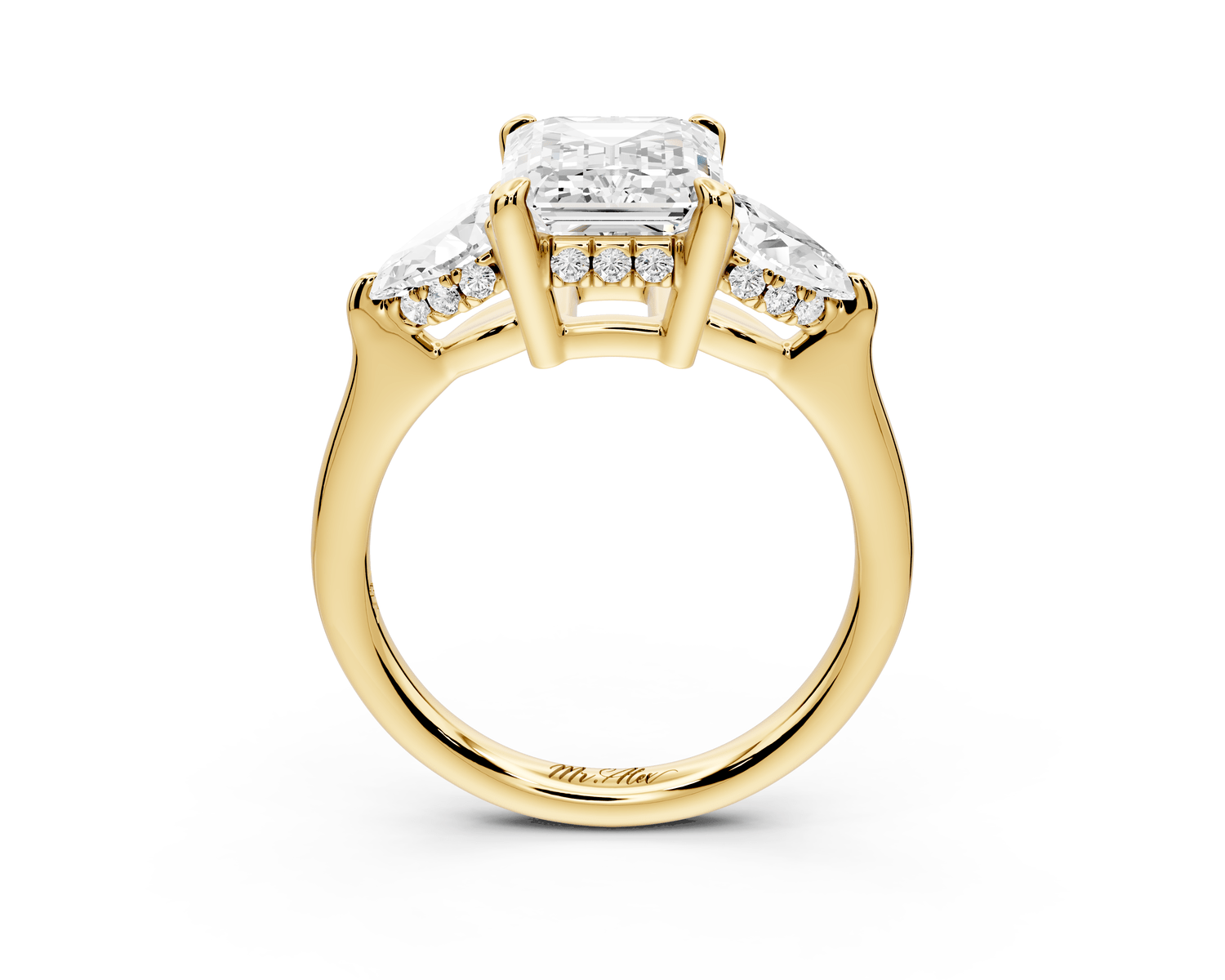 Stella - 2ct emerald Engagement Ring 18k yellow gold - Mr. Alex Jewelry