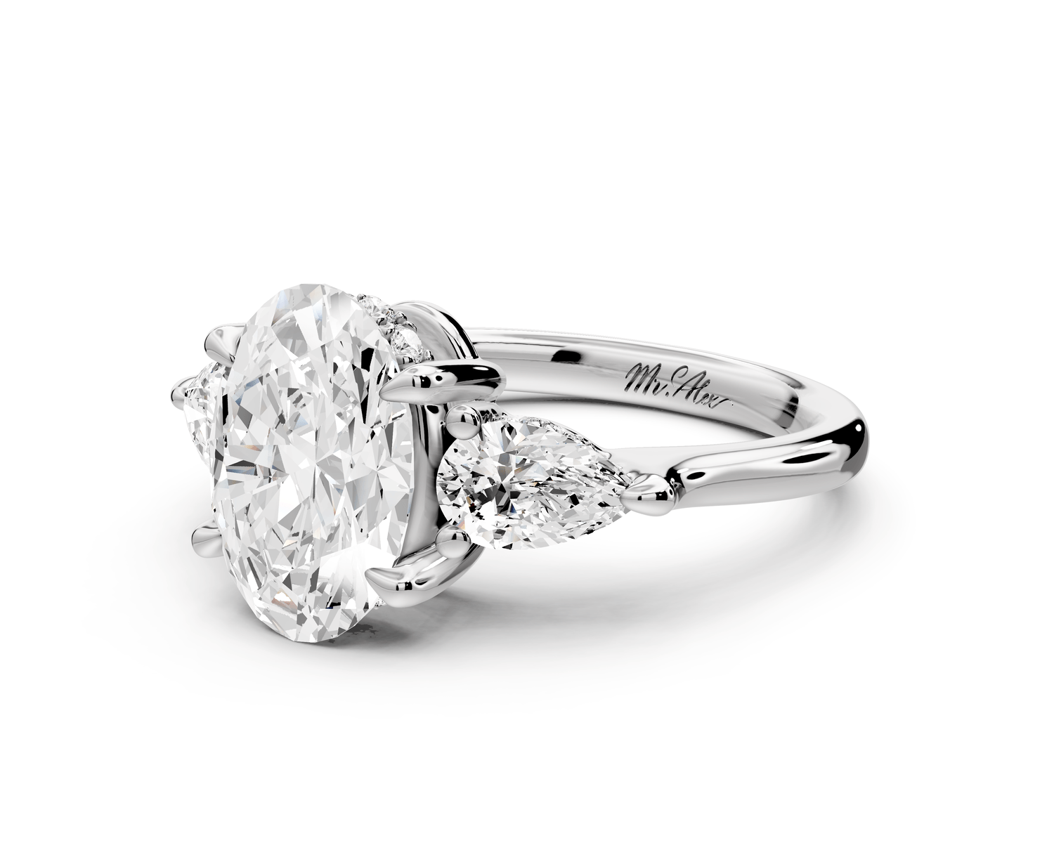 Stella - 2ct oval Engagement Ring 18k white gold - Mr. Alex Jewelry