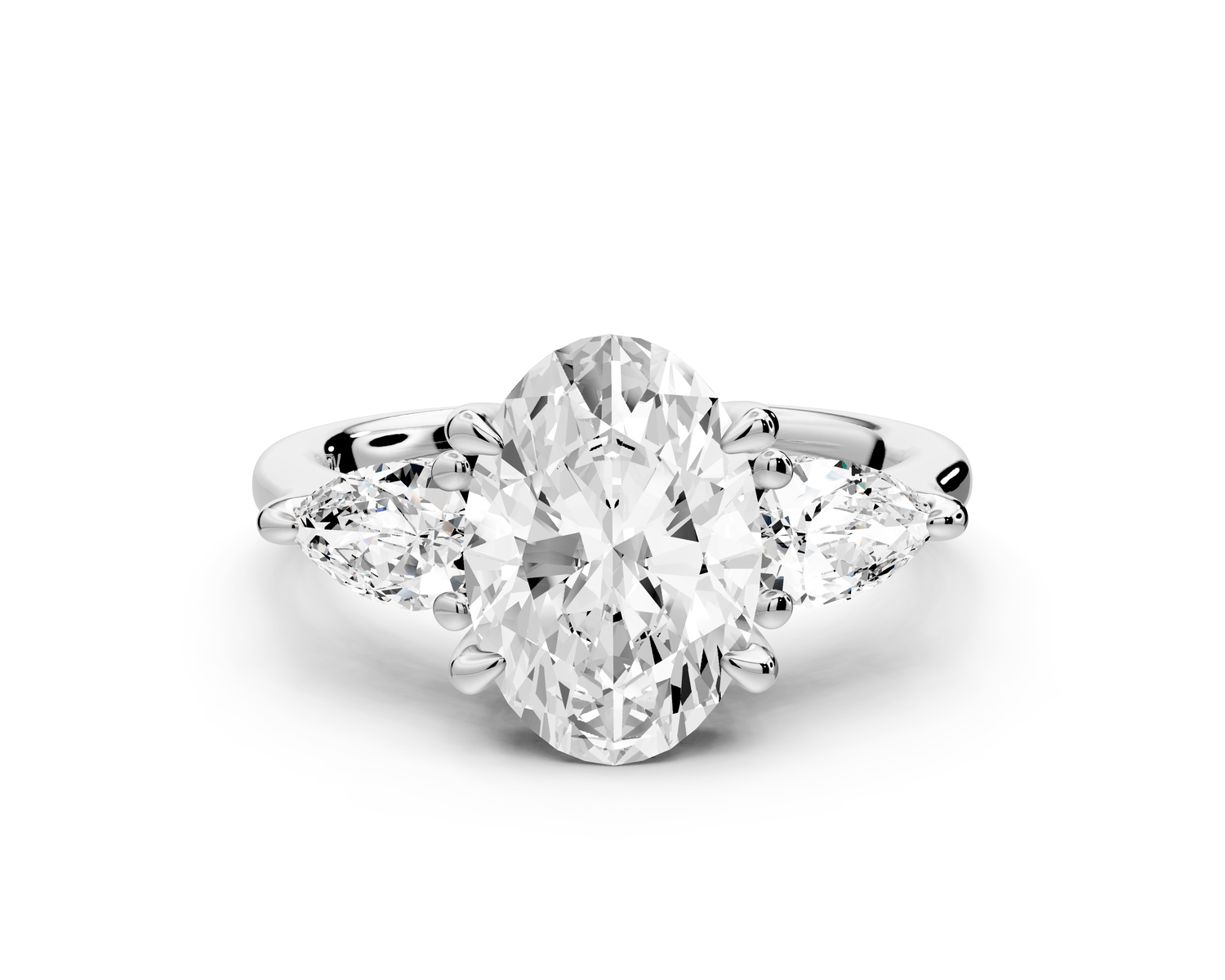 Stella - 2ct oval Engagement Ring 18k white gold - Mr. Alex Jewelry