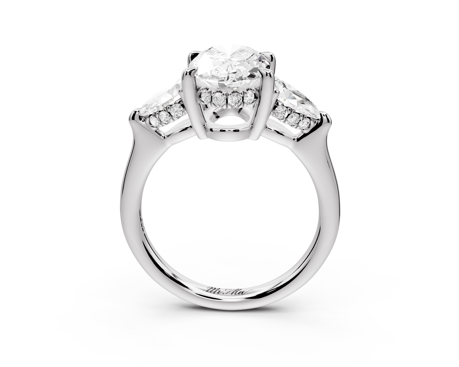 Stella - 2ct oval Engagement Ring 18k white gold - Mr. Alex Jewelry