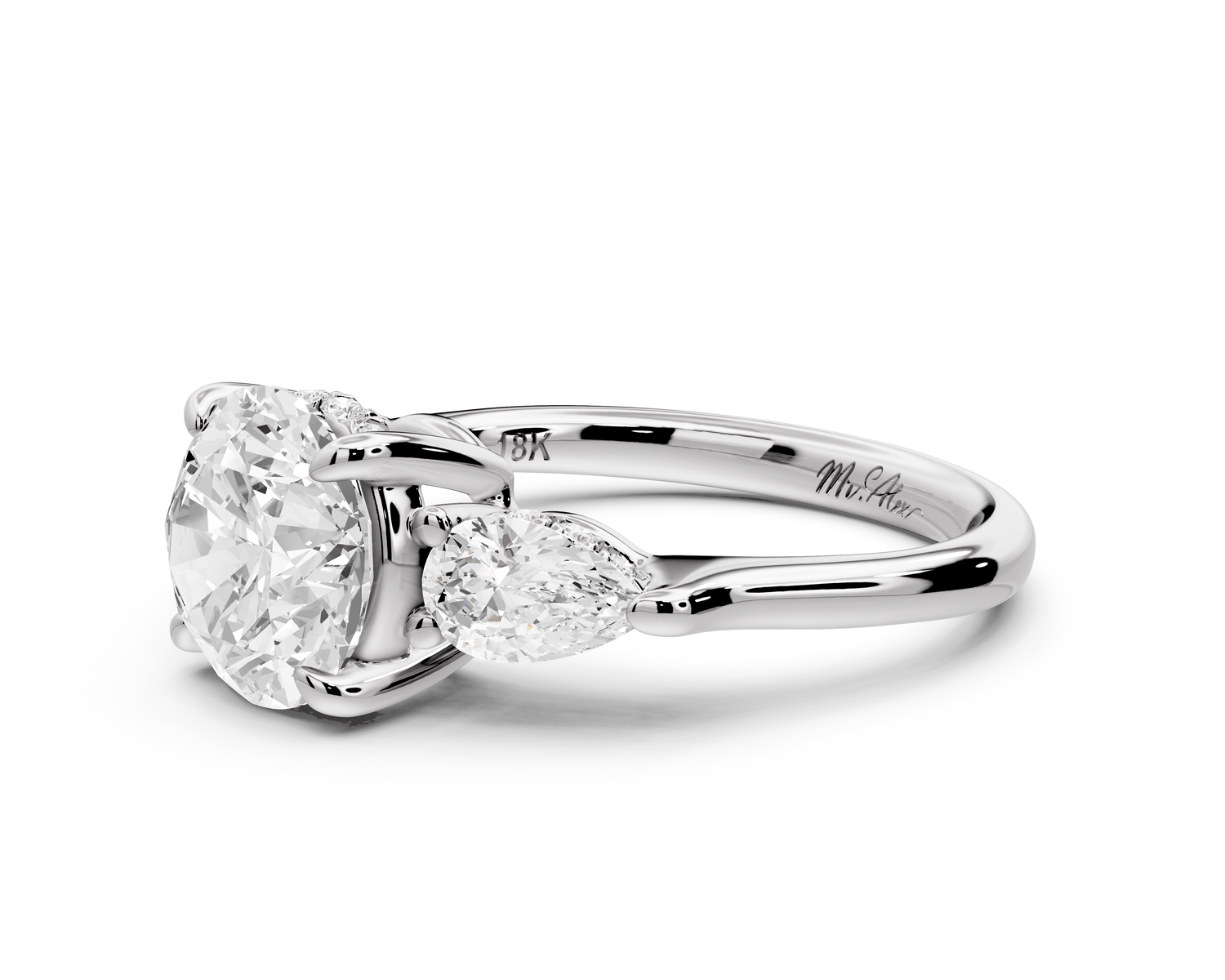 Stella - 2ct round Engagement Ring 18k white gold - Mr. Alex Jewelry