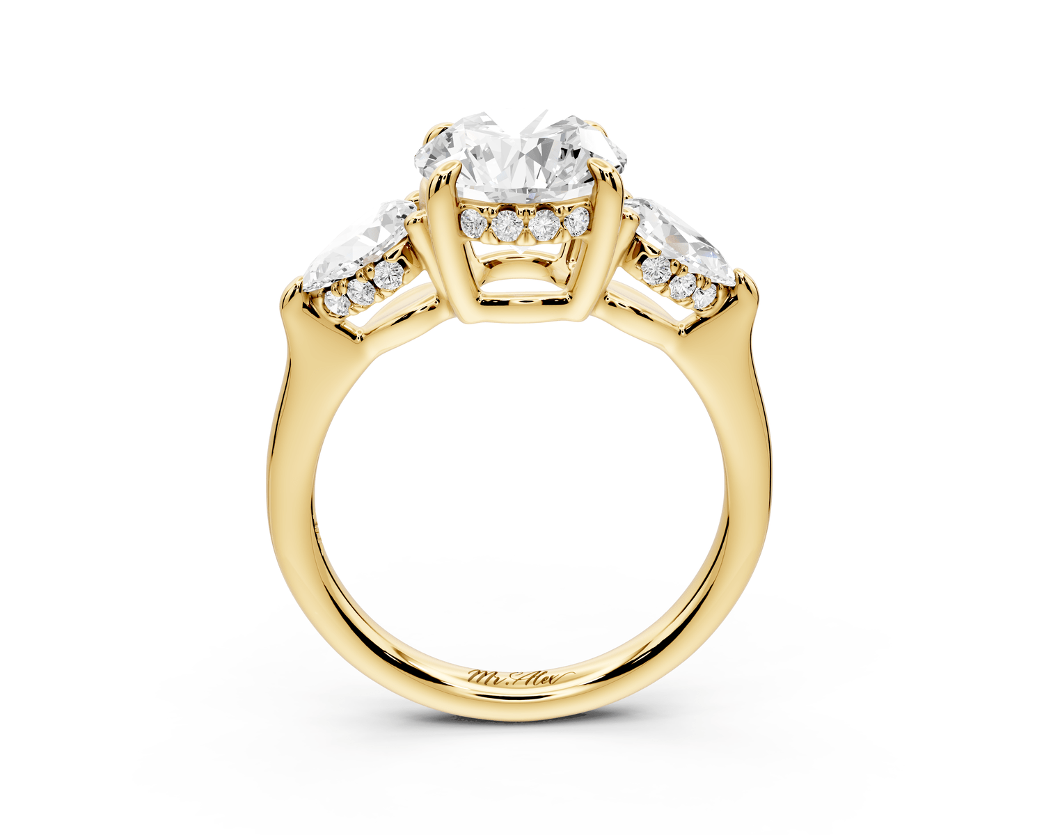 Stella - 2ct round Engagement Ring 18k yellow gold - Mr. Alex Jewelry