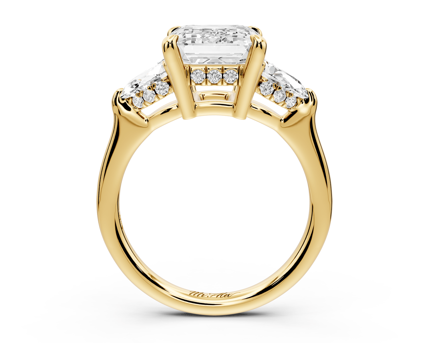 Stella - 3ct emerald Engagement Ring 18k yellow gold - Mr. Alex Jewelry