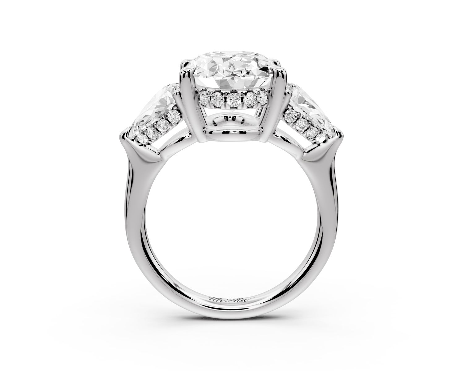 Stella - 3ct oval Engagement Ring 18k white gold - Mr. Alex Jewelry