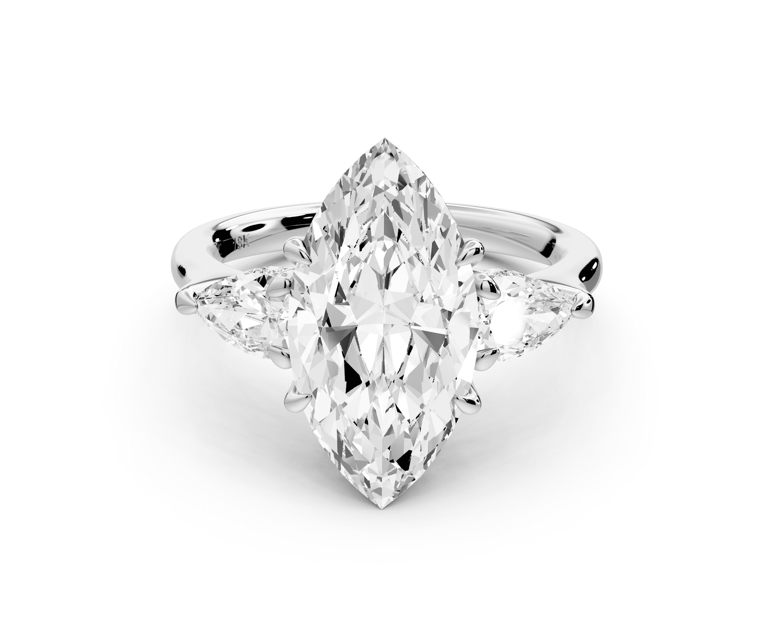 Stella - 3ct platinum Three Stone marquise with pears Hidden Halo Engagement Ring - Mr. Alex Jewelry