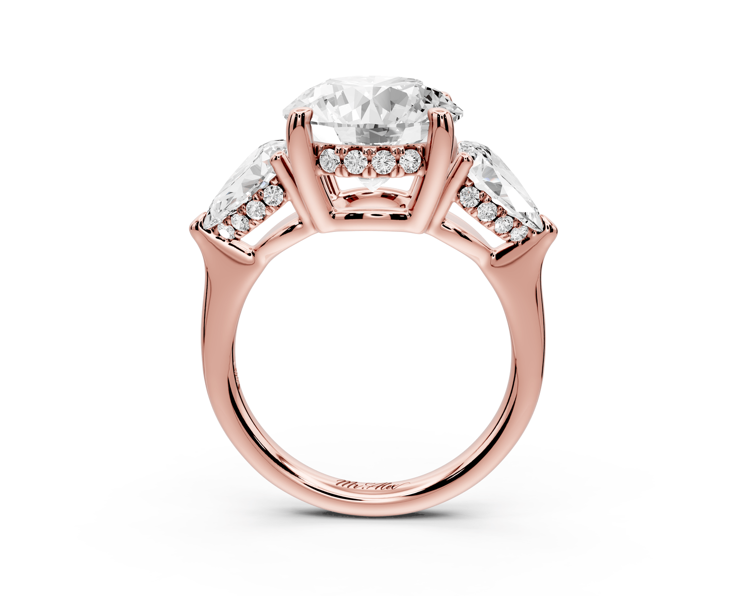 Stella - 3ct round Engagement Ring 18k rose gold - Mr. Alex Jewelry