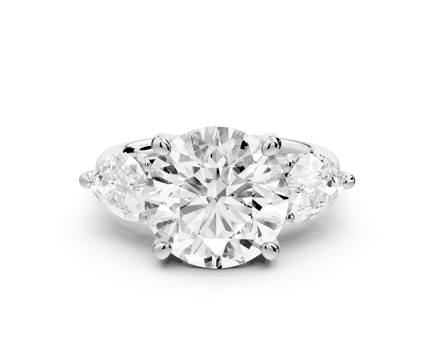 Stella - 3ct round Engagement Ring 18k white gold - Mr. Alex Jewelry