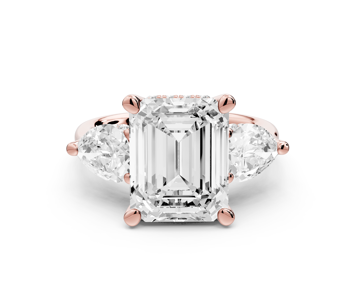 Stella - 4ct emerald Engagement Ring 18k rose gold - Mr. Alex Jewelry