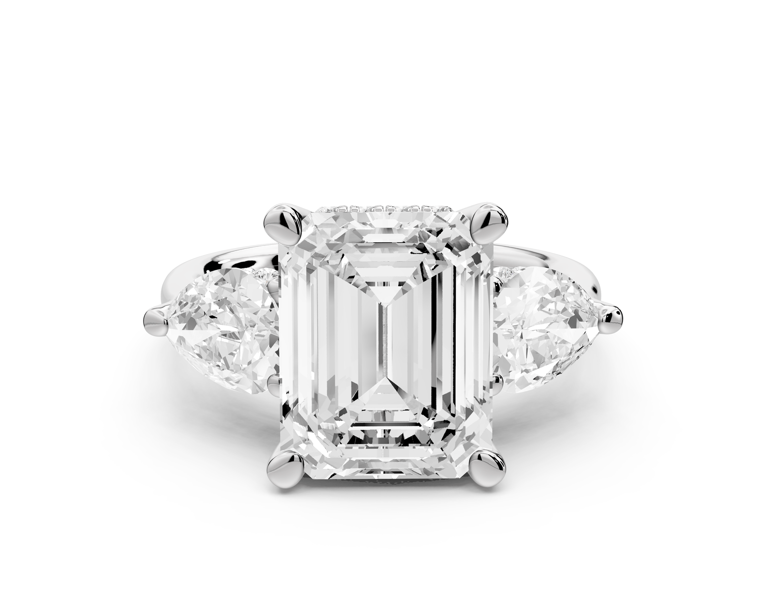 Stella - 4ct emerald Engagement Ring 18k white gold - Mr. Alex Jewelry