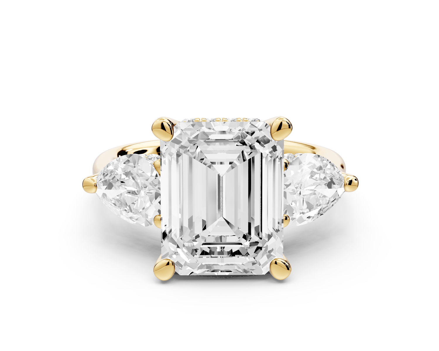 Stella - 4ct emerald Engagement Ring 18k yellow gold - Mr. Alex Jewelry