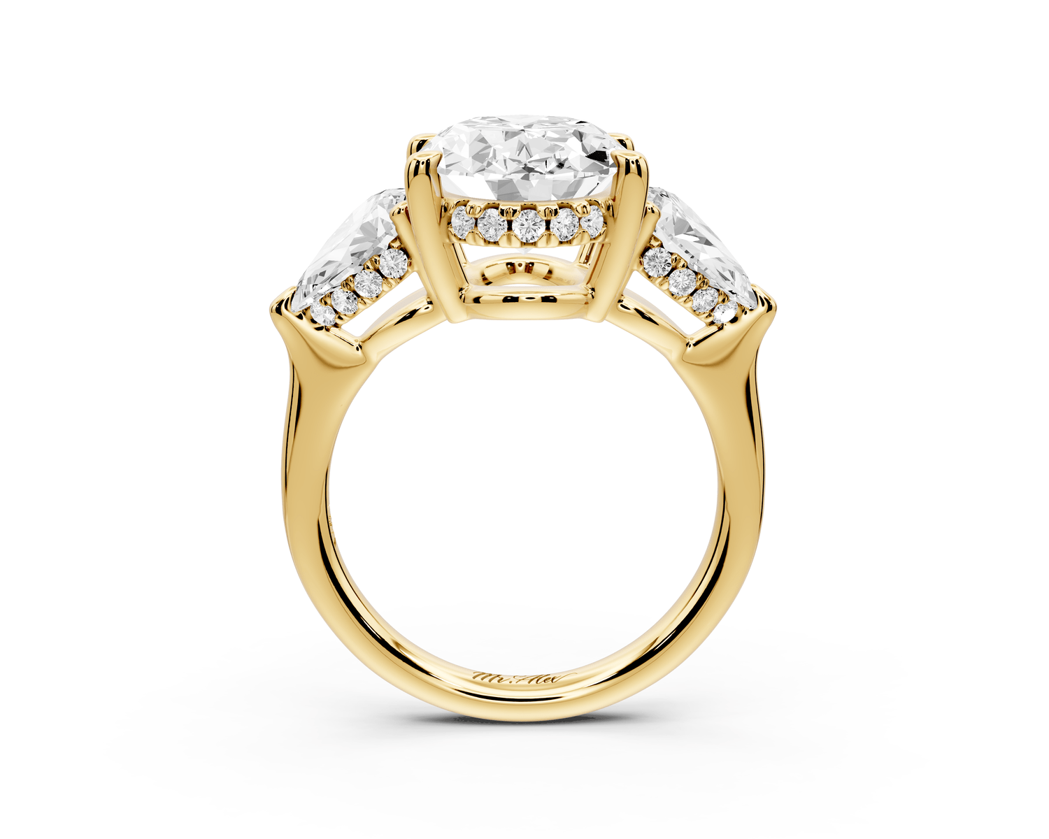 Stella - 4ct oval Engagement Ring 18k yellow gold - Mr. Alex Jewelry