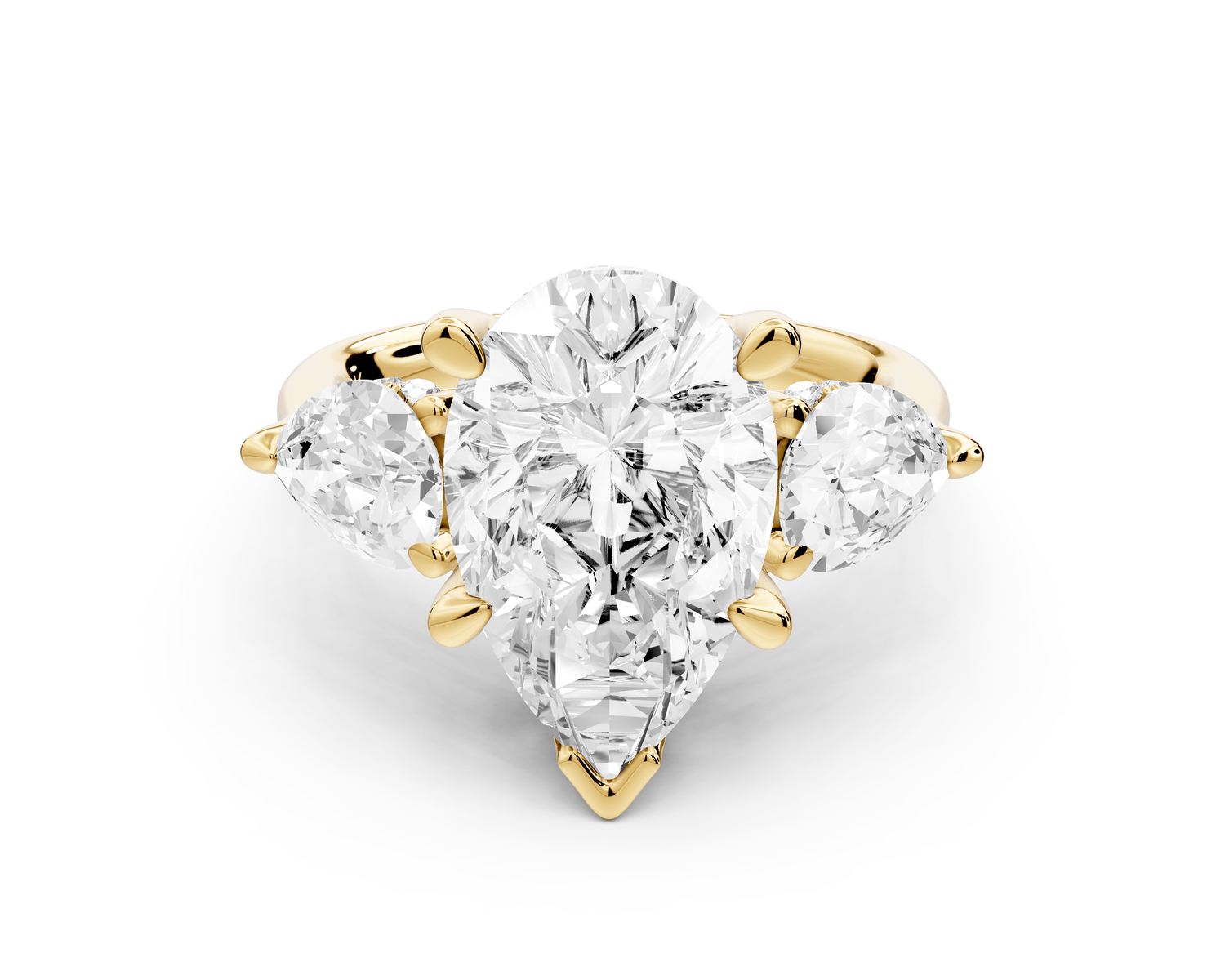 Stella - 4ct pear Engagement Ring 18k yellow gold - Mr. Alex Jewelry