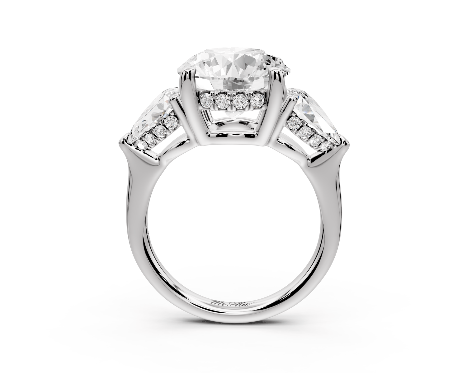Stella - 4ct round Engagement Ring 18k white gold - Mr. Alex Jewelry