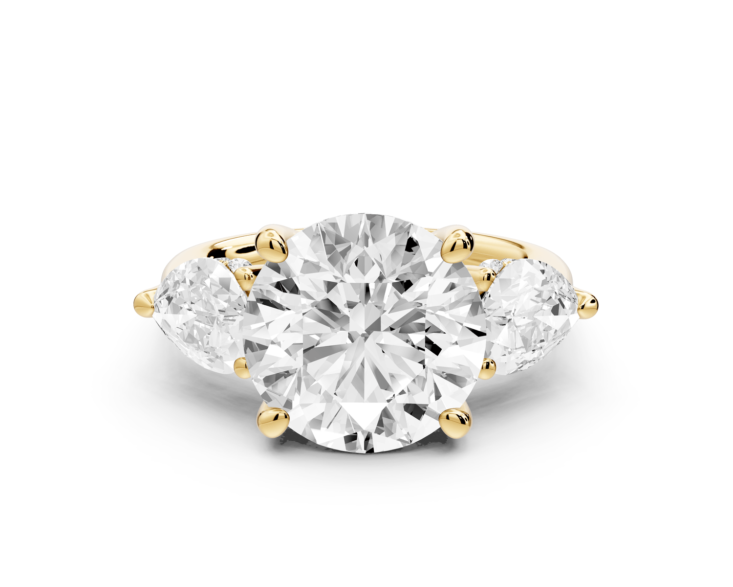 Stella - 4ct round Engagement Ring 18k yellow gold - Mr. Alex Jewelry