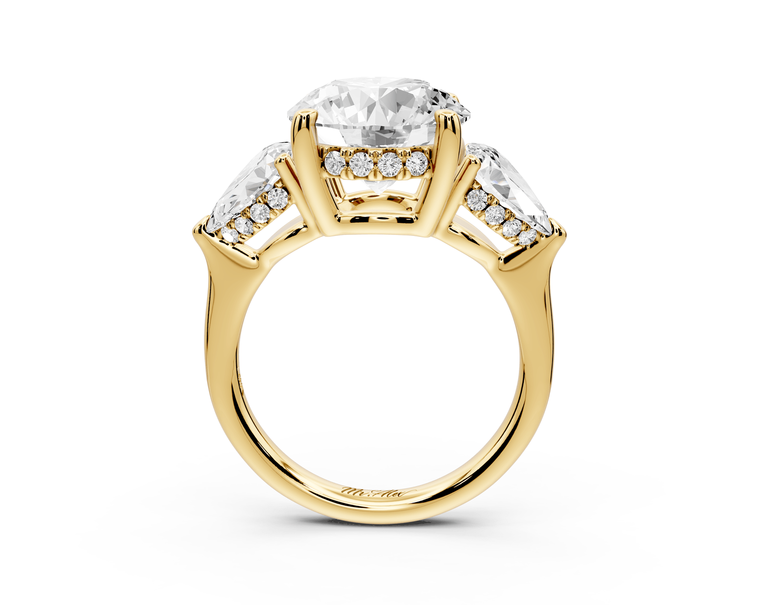 Stella - 4ct round Engagement Ring 18k yellow gold - Mr. Alex Jewelry