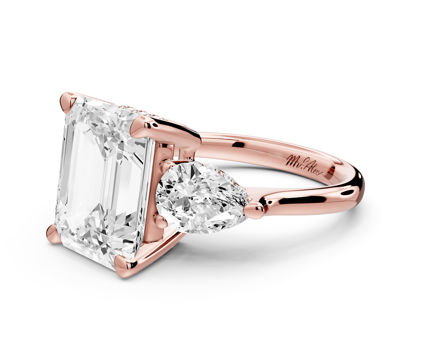 Stella - 5ct emerald Engagement Ring 18k rose gold - Mr. Alex Jewelry