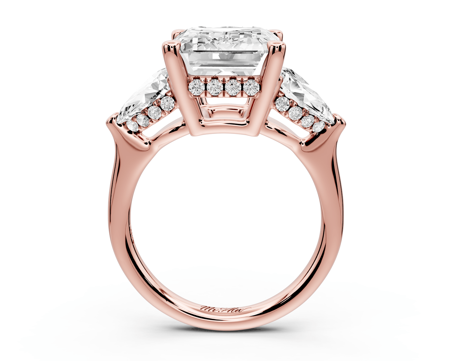 Stella - 5ct emerald Engagement Ring 18k rose gold - Mr. Alex Jewelry