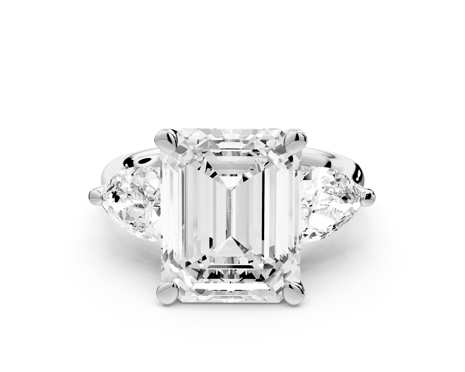 Stella - 5ct emerald Engagement Ring 18k white gold - Mr. Alex Jewelry