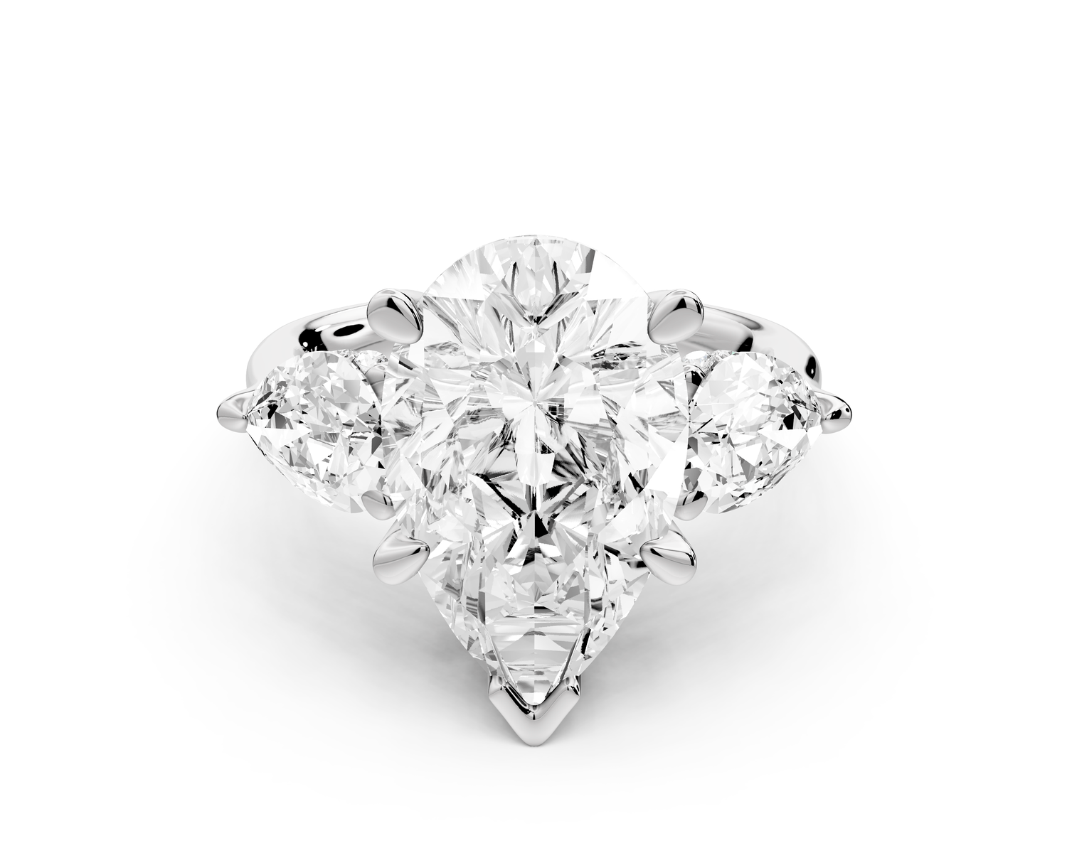 Stella - 5ct pear Engagement Ring 18k white gold - Mr. Alex Jewelry