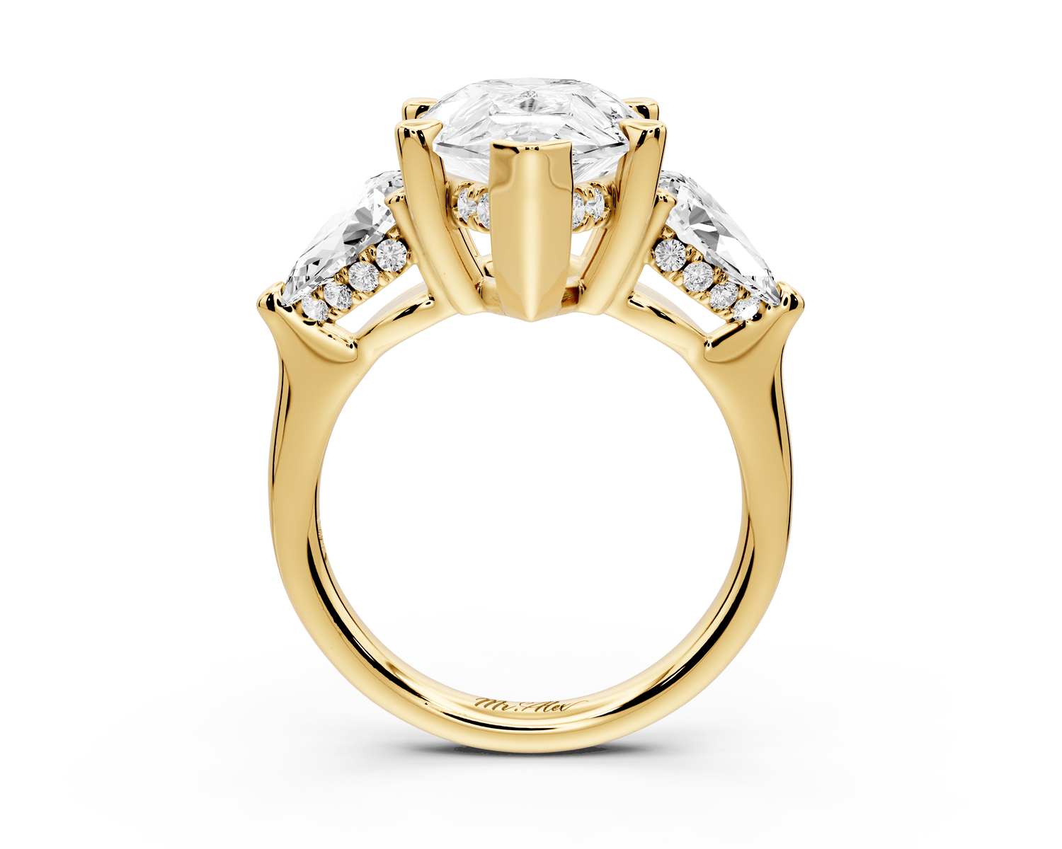 Stella - 5ct pear Engagement Ring 18k yellow gold - Mr. Alex Jewelry