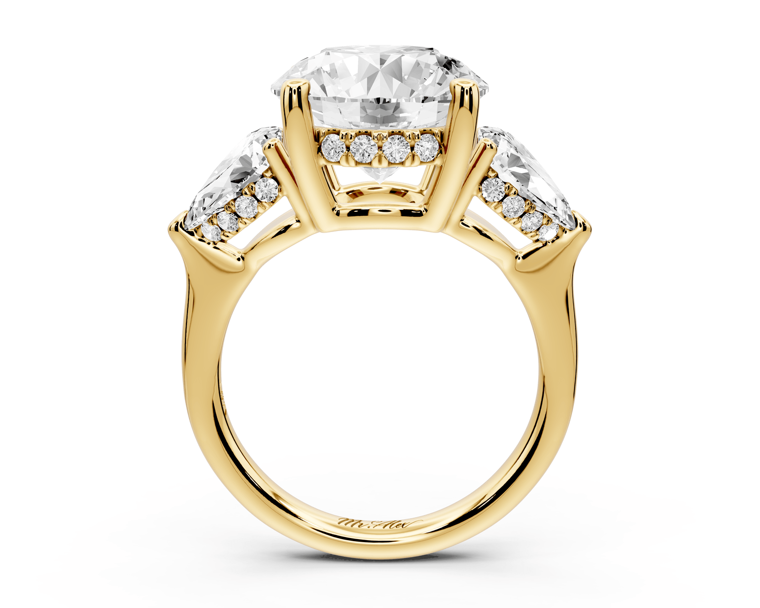Stella - 5ct round Engagement Ring 14k yellow gold - Mr. Alex Jewelry