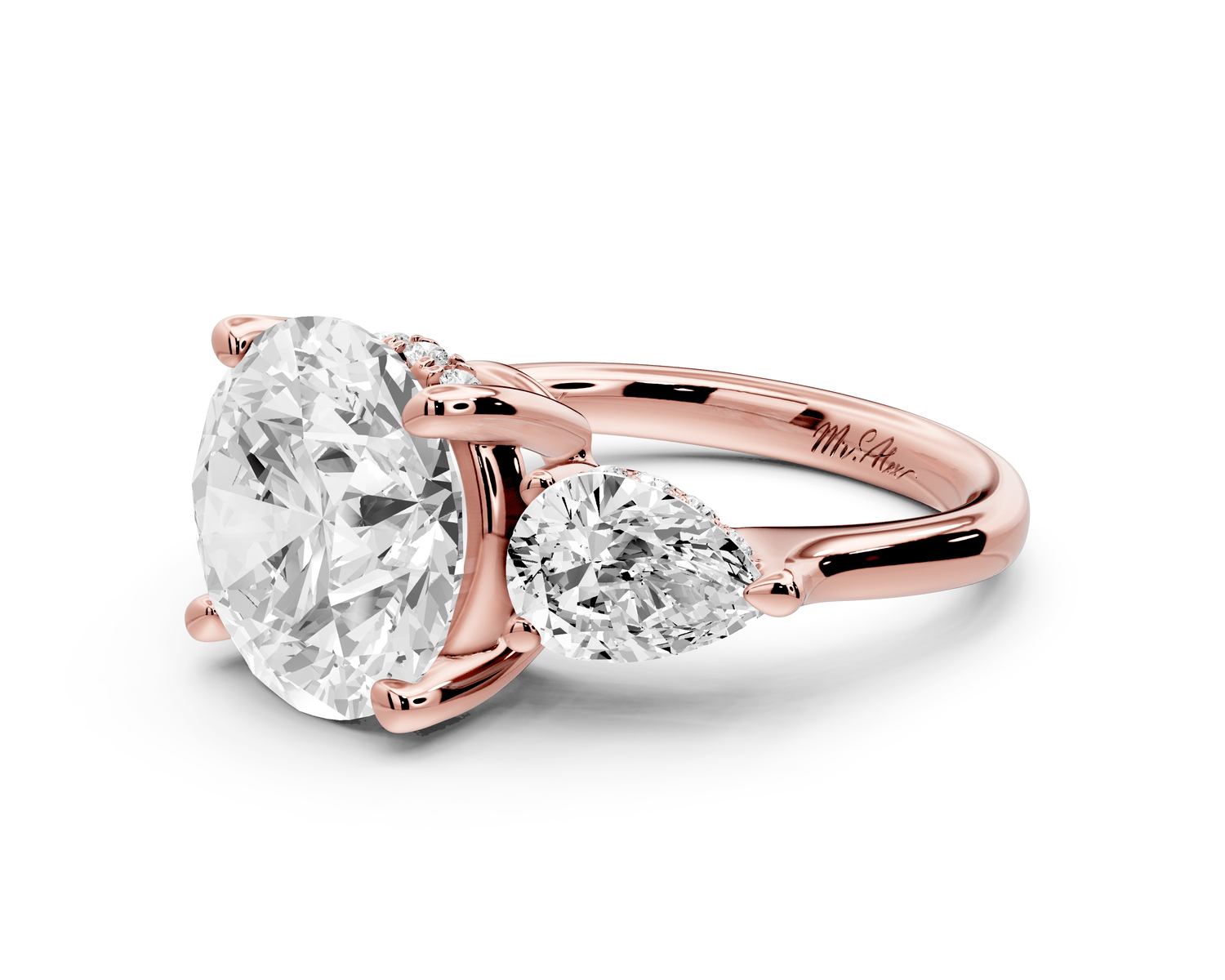 Stella - 5ct round Engagement Ring 18k rose gold - Mr. Alex Jewelry