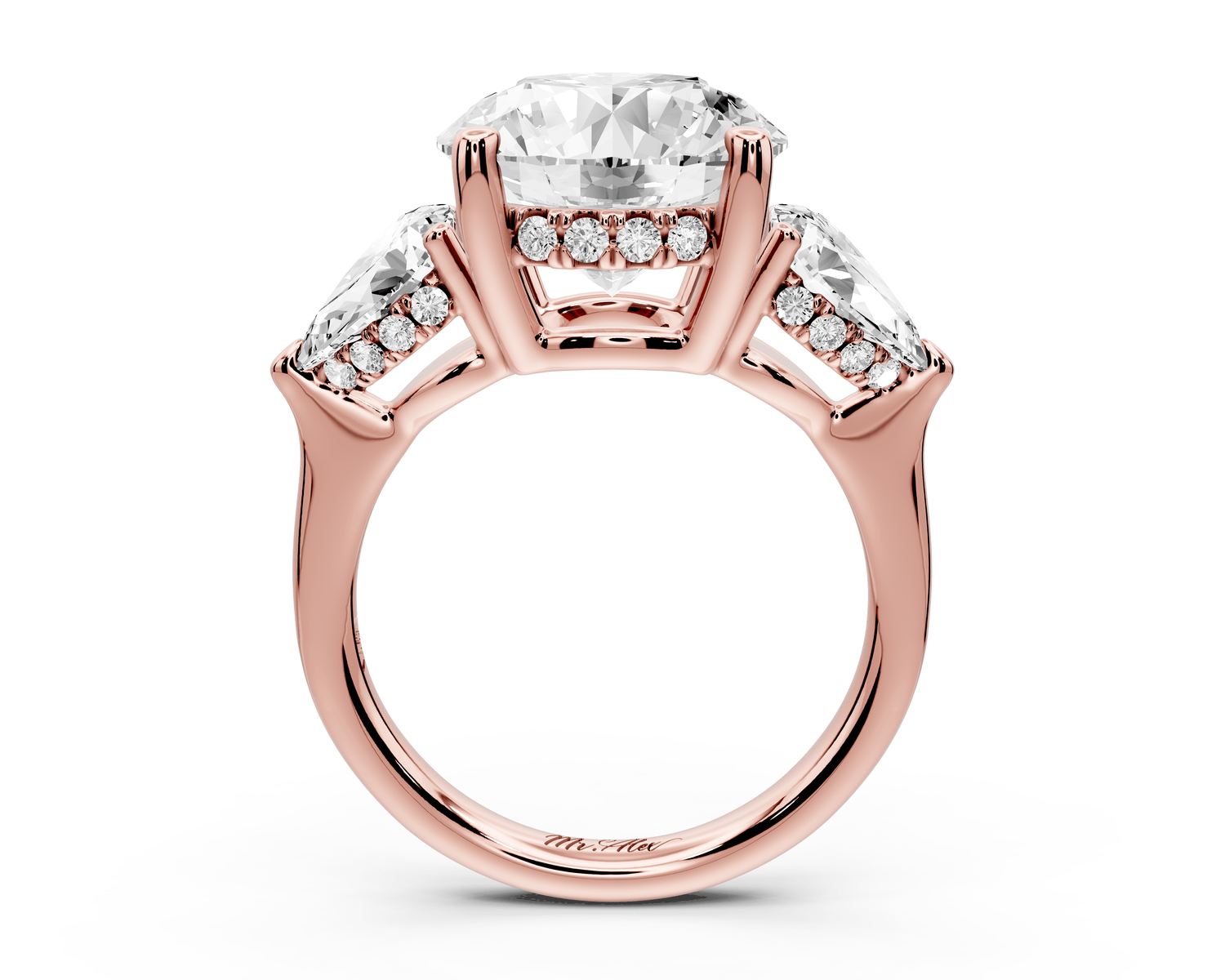 Stella - 5ct round Engagement Ring 18k rose gold - Mr. Alex Jewelry