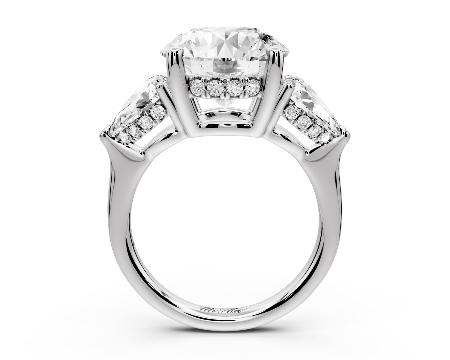 Stella - 5ct round Engagement Ring 18k white gold - Mr. Alex Jewelry
