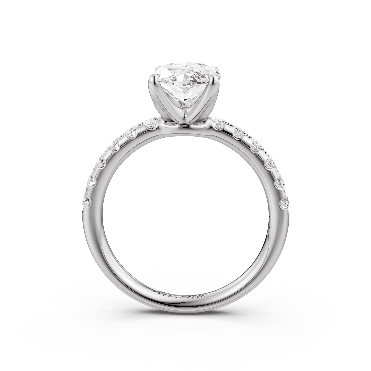 Valeria - 2ct 14k white gold marquise Scalloped Pavé Half Band Engagement Ring - Mr. Alex Jewelry
