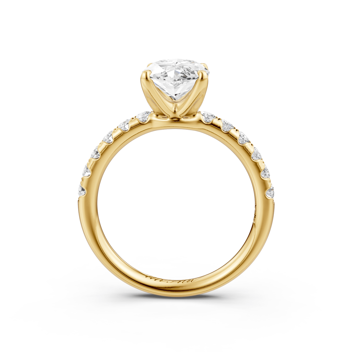 Valeria - 2ct 14k yellow gold marquise Scalloped Pavé Half Band Engagement Ring - Mr. Alex Jewelry