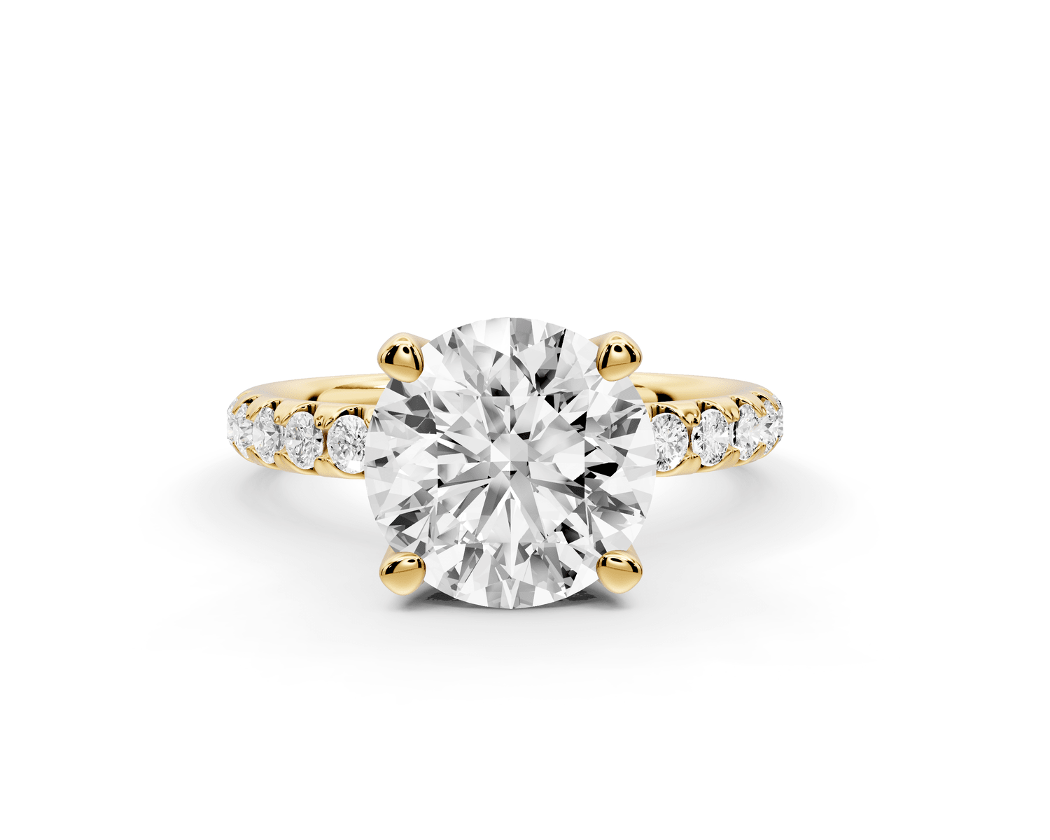 Valeria - 2ct 14k yellow gold round Scalloped Pavé Half Band Engagement Ring - Mr. Alex Jewelry
