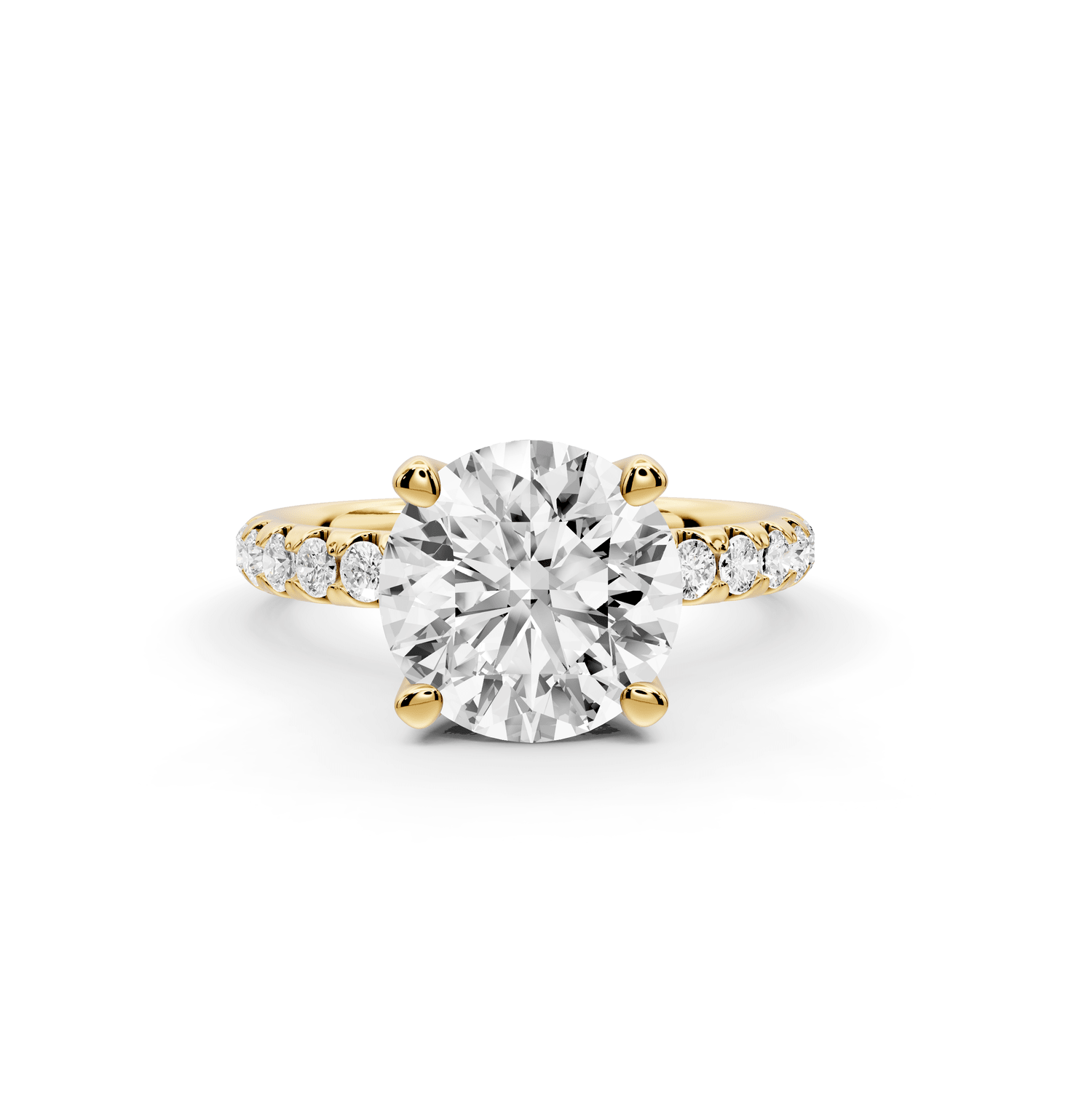 Valeria - 2ct 14k yellow gold round Scalloped Pavé Half Band Engagement Ring - Mr. Alex Jewelry