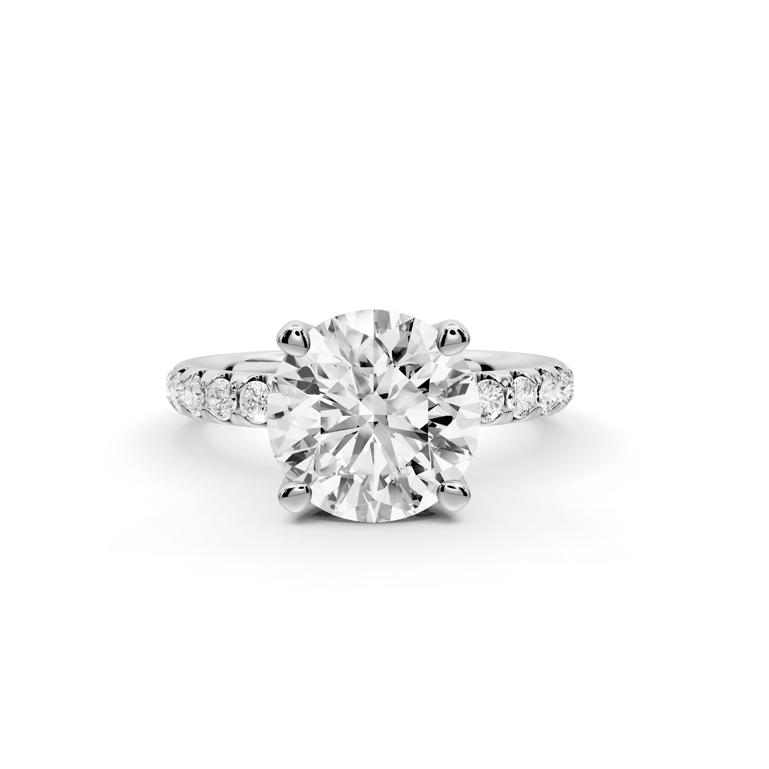 Valeria - 2ct 18k white gold round Scalloped Pavé Half Band Engagement Ring - Mr. Alex Jewelry