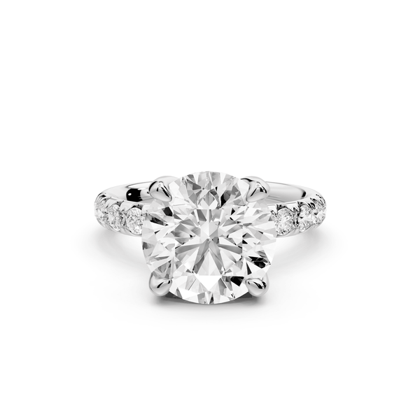 Valeria - 3ct platinum round Scalloped Pavé Half Band Engagement Ring - Mr. Alex Jewelry