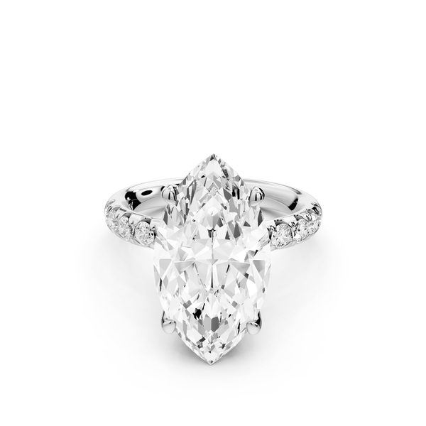 Valeria - 5ct 14k white gold marquise Scalloped Pavé Half Band Engagement Ring - Mr. Alex Jewelry