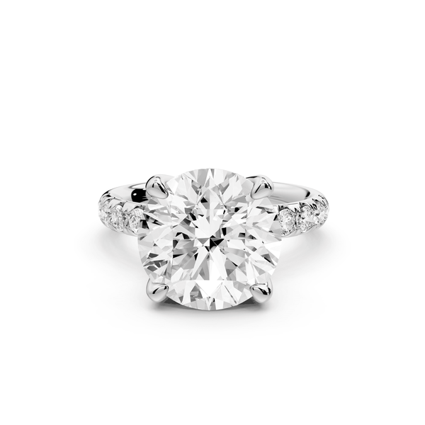 Valeria - 5ct 14k white gold round Scalloped Pavé Half Band Engagement Ring - Mr. Alex Jewelry