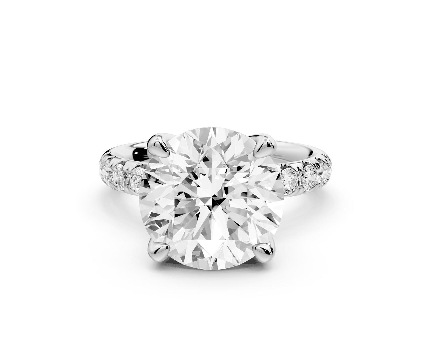 Valeria - 5ct 18k white gold round Scalloped Pavé Half Band Engagement Ring - Mr. Alex Jewelry