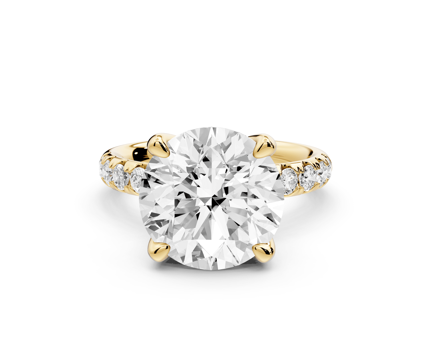 Valeria - 5ct 18k yellow gold round Scalloped Pavé Half Band Engagement Ring - Mr. Alex Jewelry