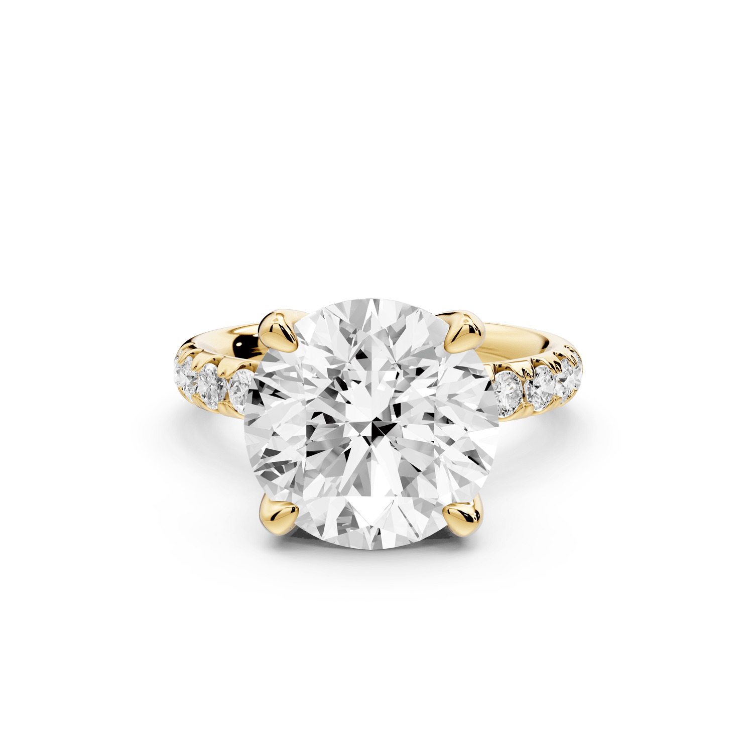 Valeria - 5ct 18k yellow gold round Scalloped Pavé Half Band Engagement Ring - Mr. Alex Jewelry