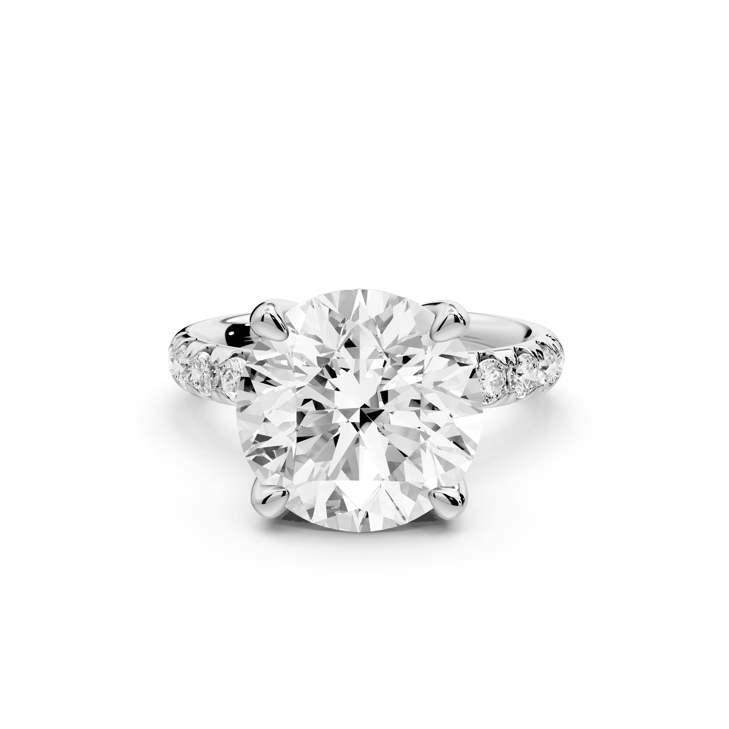 Valeria - 5ct platinum round Scalloped Pavé Half Band Engagement Ring - Mr. Alex Jewelry