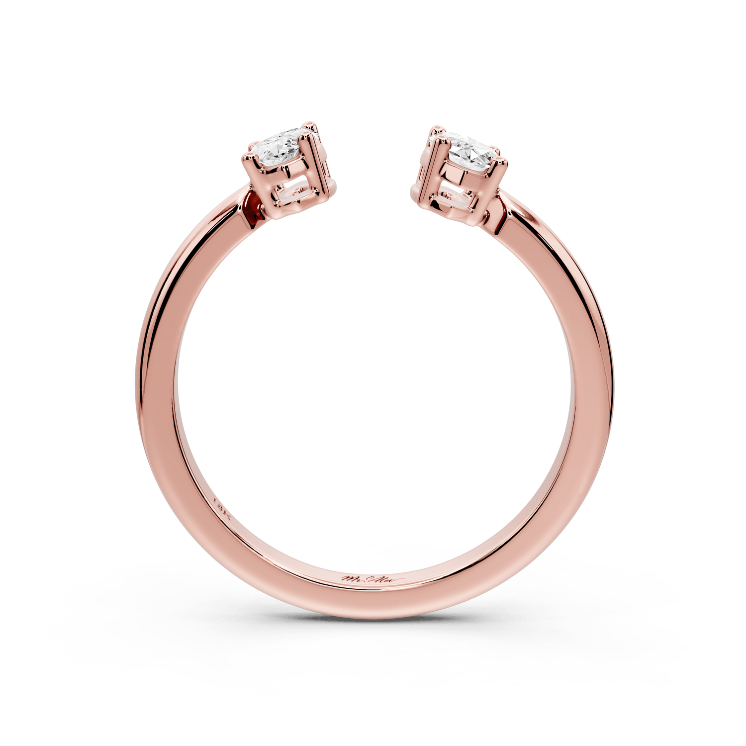 Verona - 0.47ct 18k rose gold Two-Stone Marquise Diamond Ring - Mr. Alex Jewelry