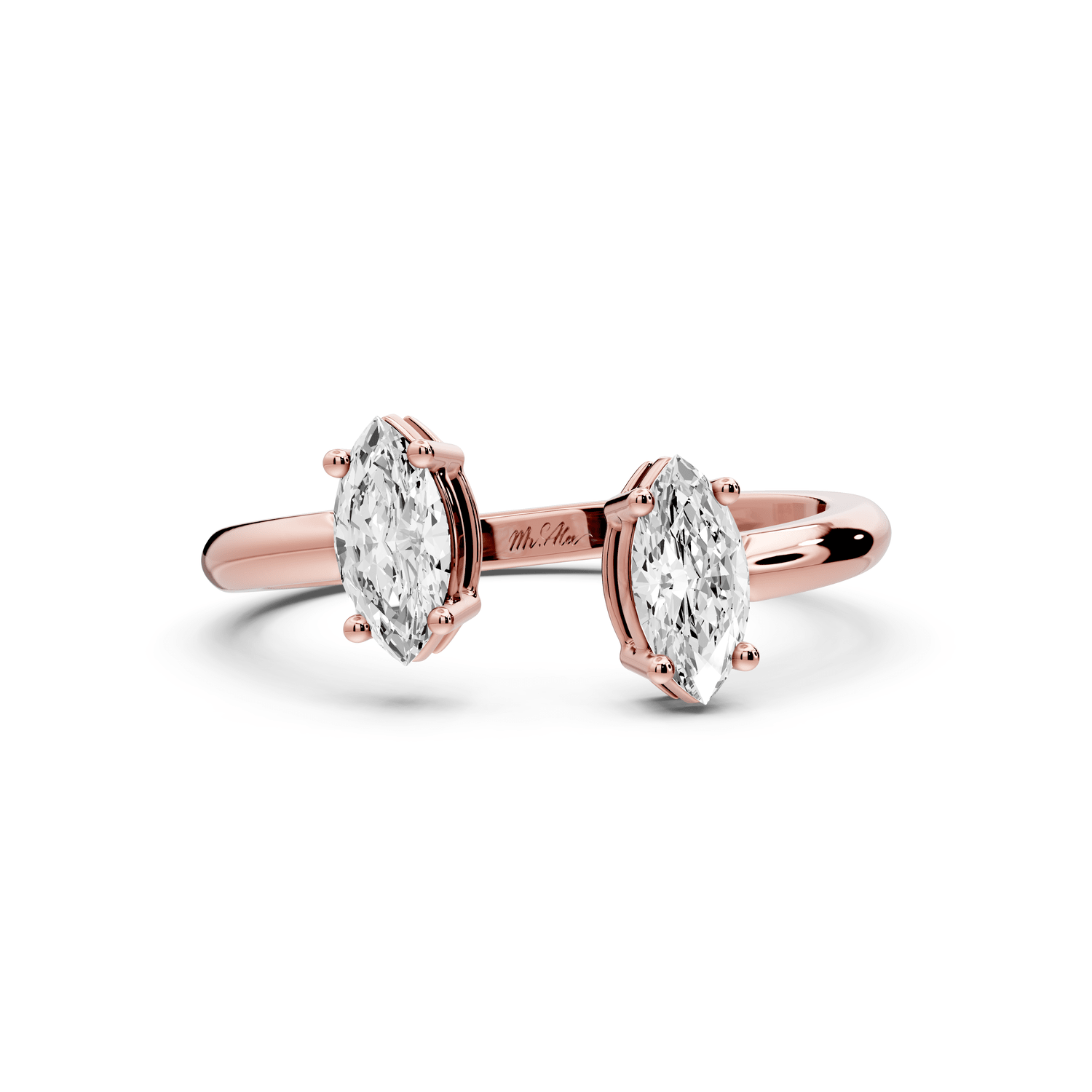 Verona - 0.47ct 18k rose gold Two-Stone Marquise Diamond Ring - Mr. Alex Jewelry