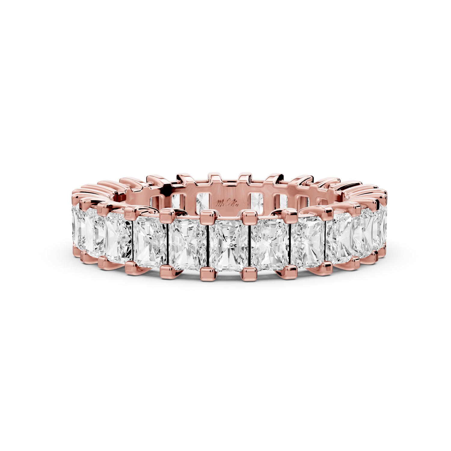 Viena - 3.04ct 18k rose gold Radiant-Cut Diamond Eternity Band Ring - Mr. Alex Jewelry