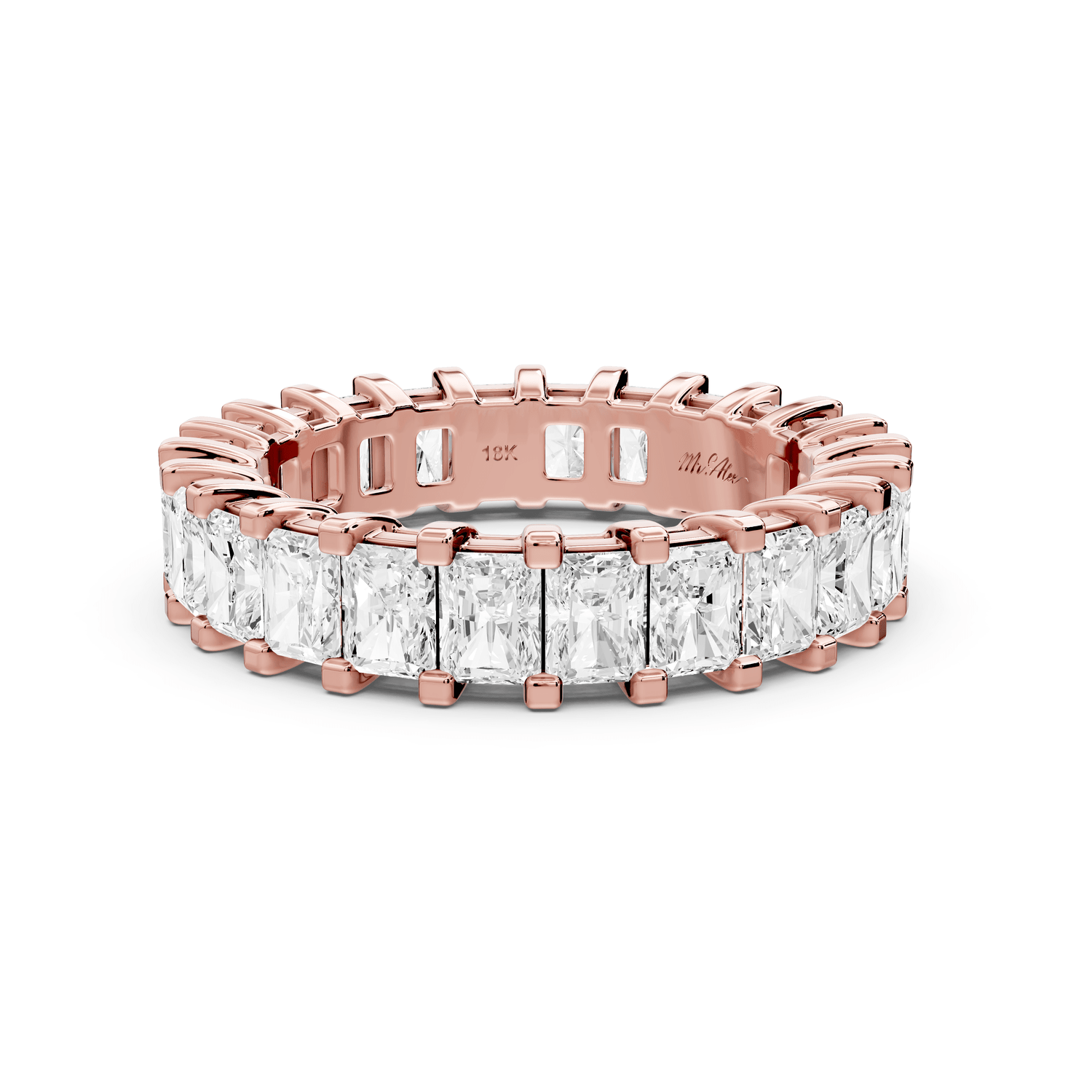Viena - 4.09ct 14k rose gold Radiant-Cut Diamond Eternity Band Ring - Mr. Alex Jewelry