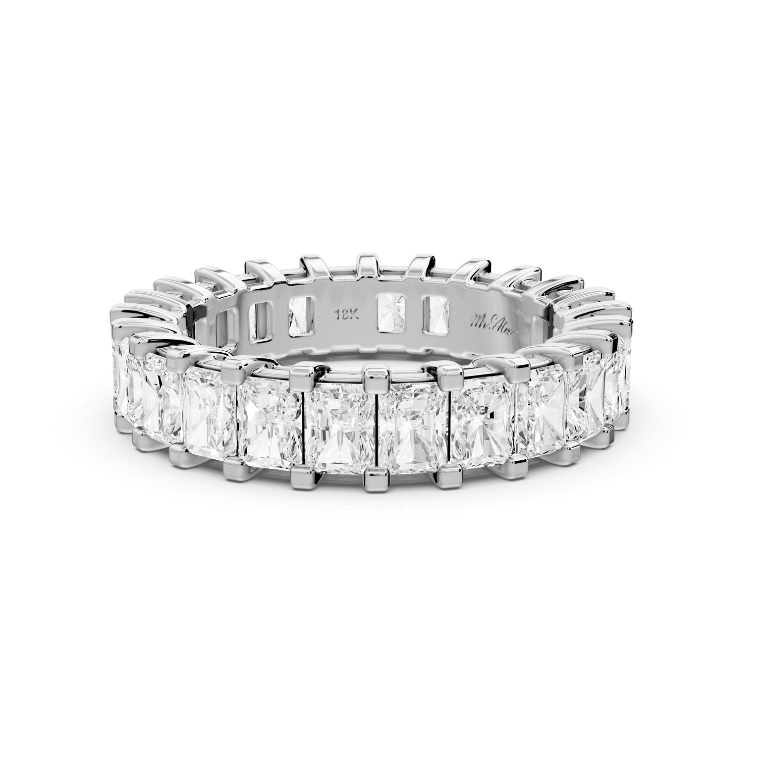 Viena - 4.09ct 14k white gold Radiant-Cut Diamond Eternity Band Ring - Mr. Alex Jewelry